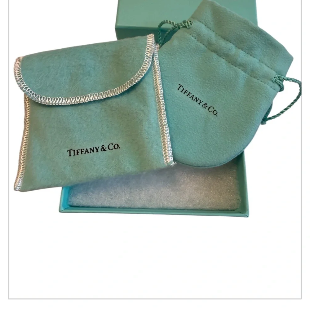 Tiffany & Co Small Blue Jewelry Box Set w/ 2 Pouches Authentic